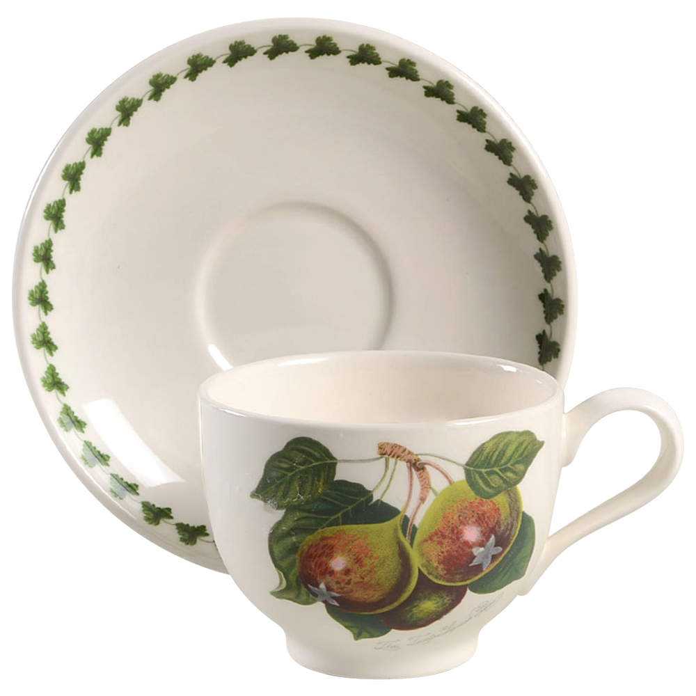 Pomona Traditional Footed Cup & Saucer Set w/Laurel by Portmeirion-1