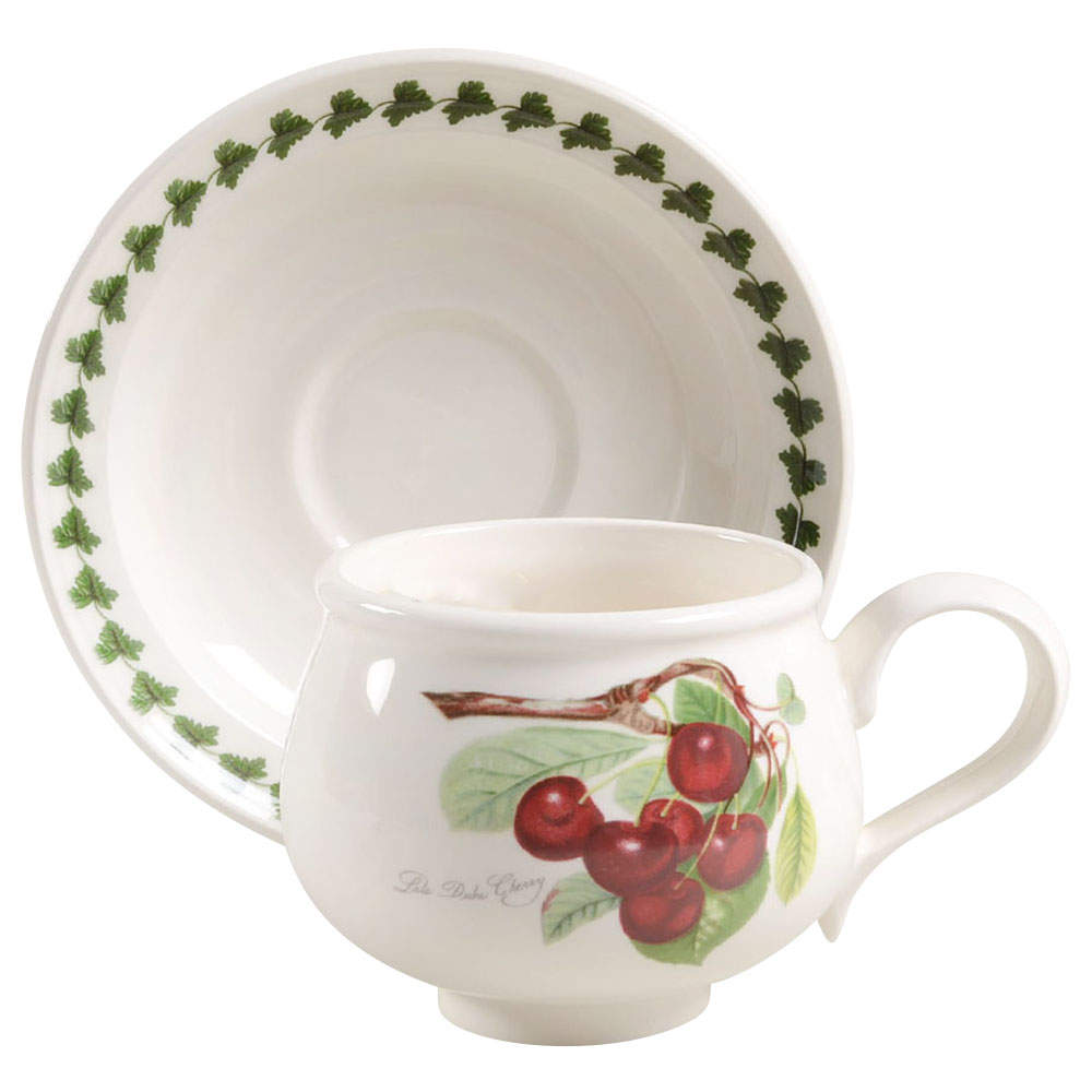 Pomona Romantic Breakfast Cup & Saucer Set w/Laurel by Portmeirion-1
