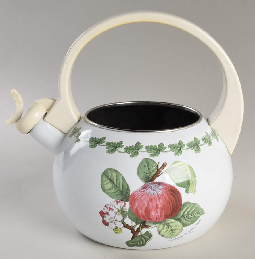 Pomona Metal Kettle No Lid w/White Handle & Finial by Portmeirion-1