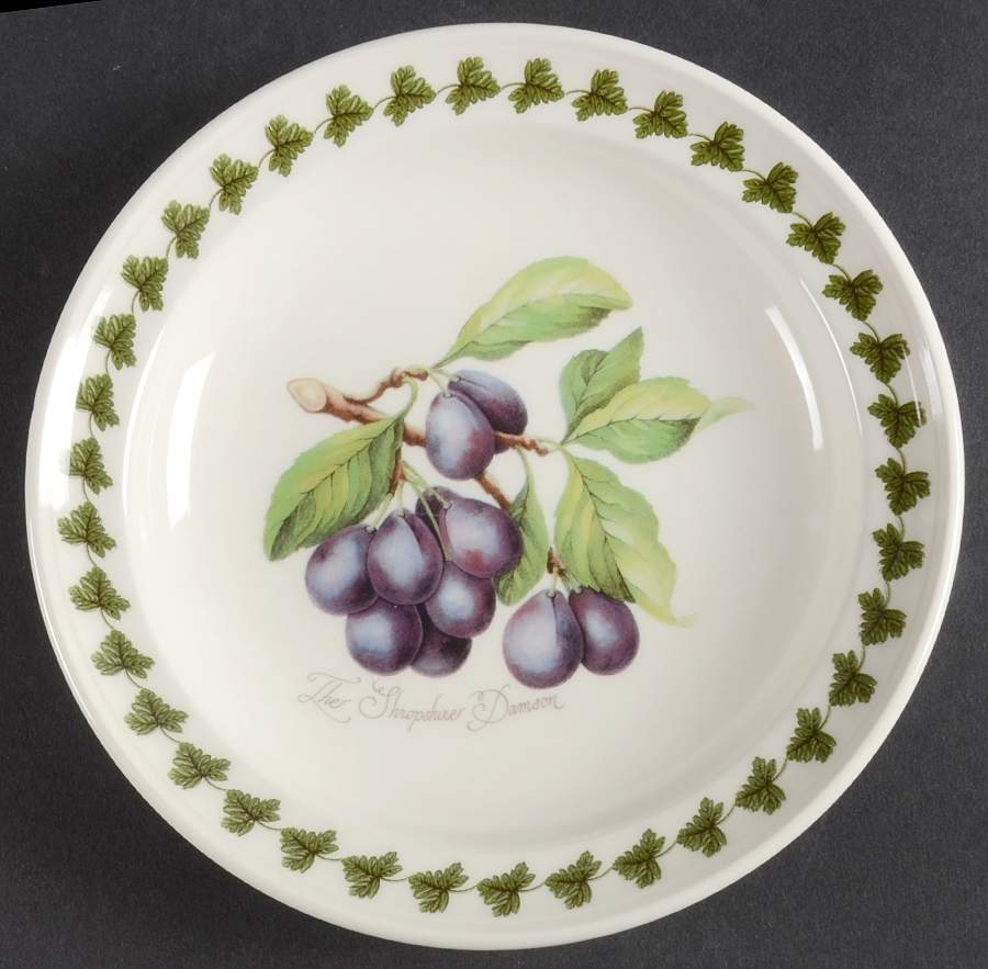 Pomona Shallow Rim Fruit/Dessert Bowl W/Border Design by Portmeirion-1
