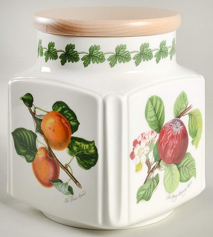 Pomona Square Cookie Jar & Wood Lid by Portmeirion-1