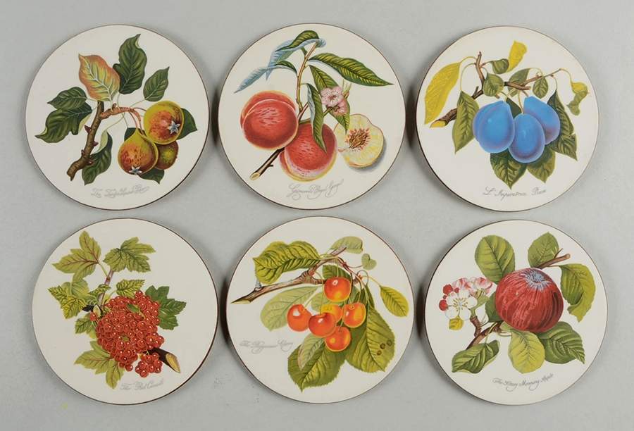 Pomona Corkback Round Coaster - Set of 6 by Portmeirion-1