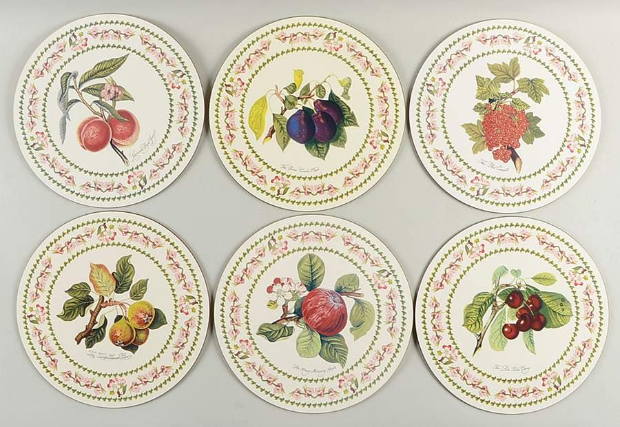 Pomona Round Placemat with Corkback -  Set of 6 by Portmeirion-1