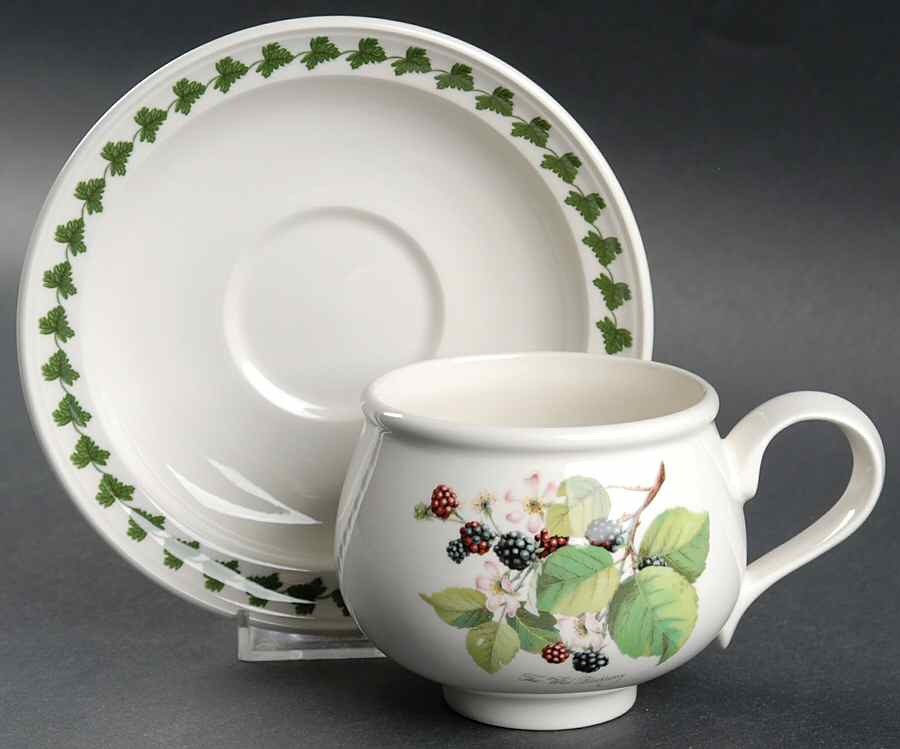 Pomona Romantic Breakfast Cup & Saucer Set w/Laurel by Portmeirion-1