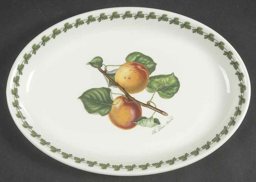Pomona 10" Oval Steak Platter with Laurel by Portmeirion-1