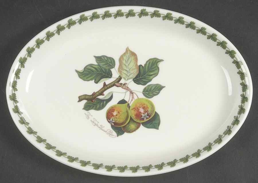 Pomona 10" Oval Steak Platter with Laurel by Portmeirion-1