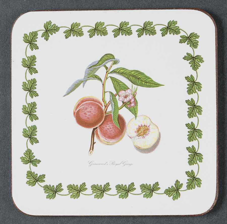 Pomona Square Cork Back Coaster-No Floral Border by Portmeirion-1