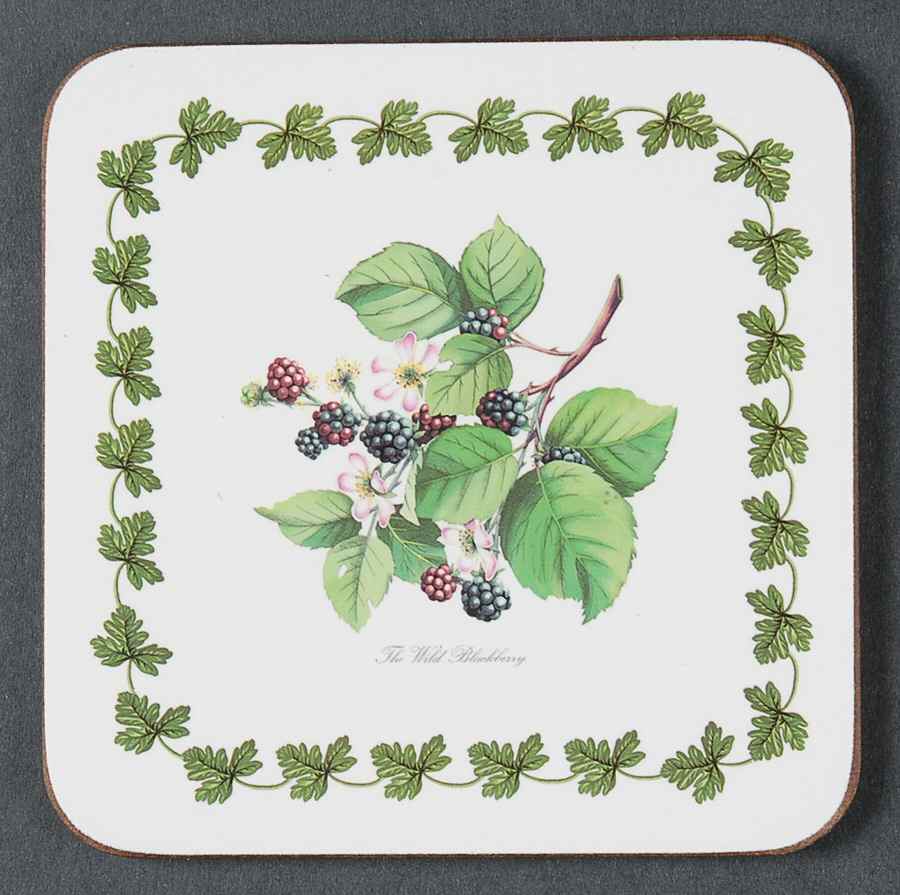 Pomona Square Cork Back Coaster-No Floral Border by Portmeirion-1