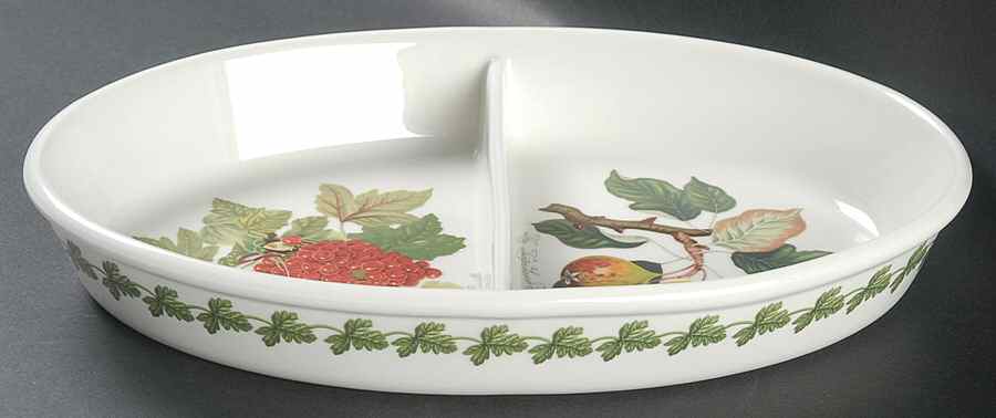 Pomona 11" Oval Divided Vegetable Bowl by Portmeirion-1
