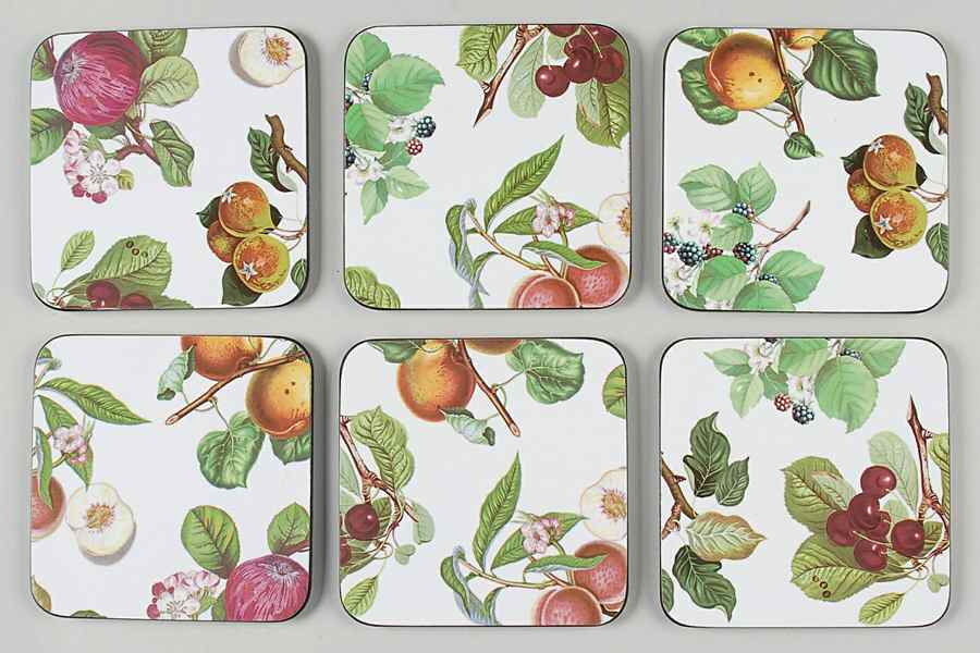 Pomona Square Corkback Coaster - Set of 6 Motif 27A-F by Portmeirion-1