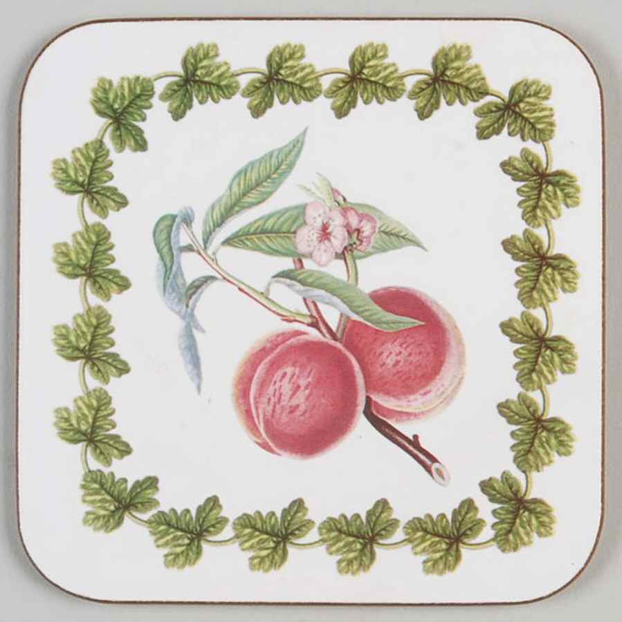 Pomona Square Cork Back Coaster with Laurel Border by Portmeirion-1