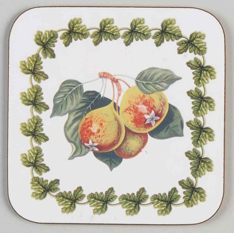 Pomona Square Cork Back Coaster with Laurel Border by Portmeirion-1