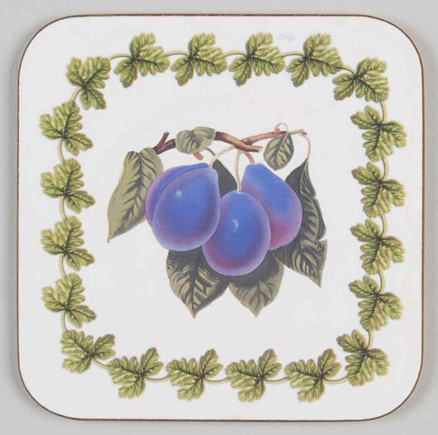 Pomona Square Cork Back Coaster with Laurel Border by Portmeirion-1