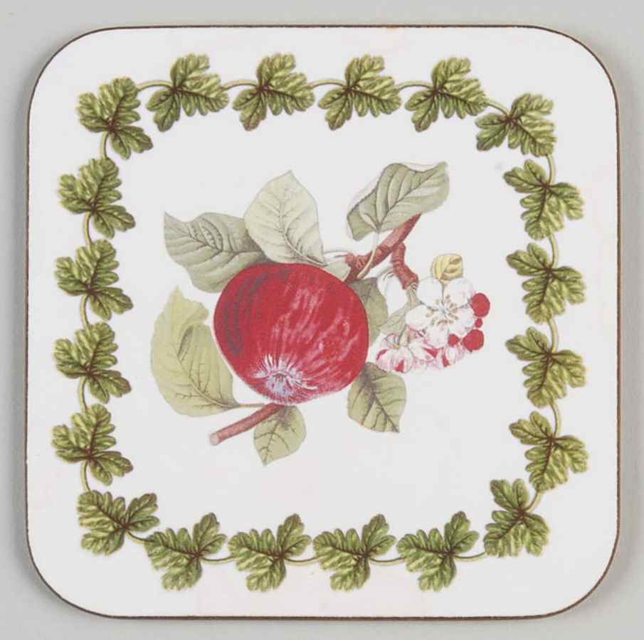 Pomona Square Cork Back Coaster with Laurel Border by Portmeirion-1
