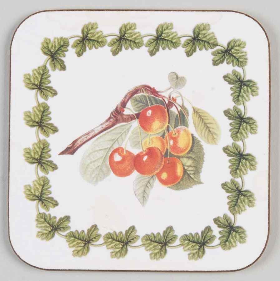Pomona Square Cork Back Coaster with Laurel Border by Portmeirion-1