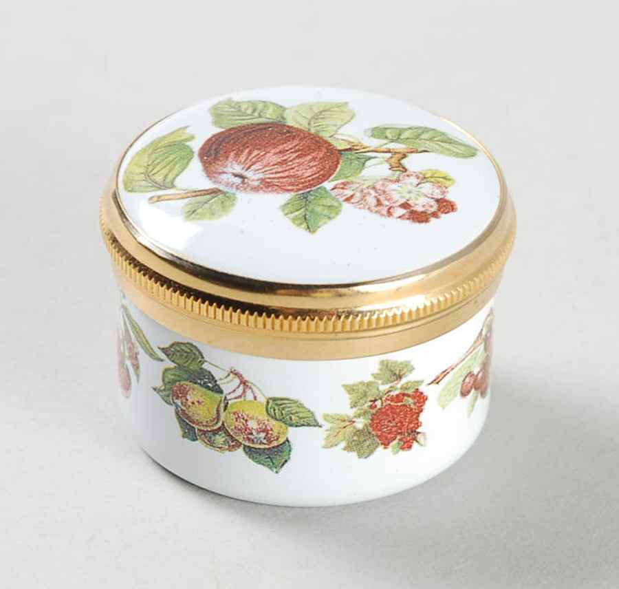 Pomona 1" Round Enamel Box & Lid by Portmeirion-1