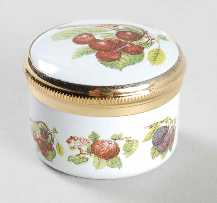 Pomona 1" Round Enamel Box & Lid by Portmeirion-1