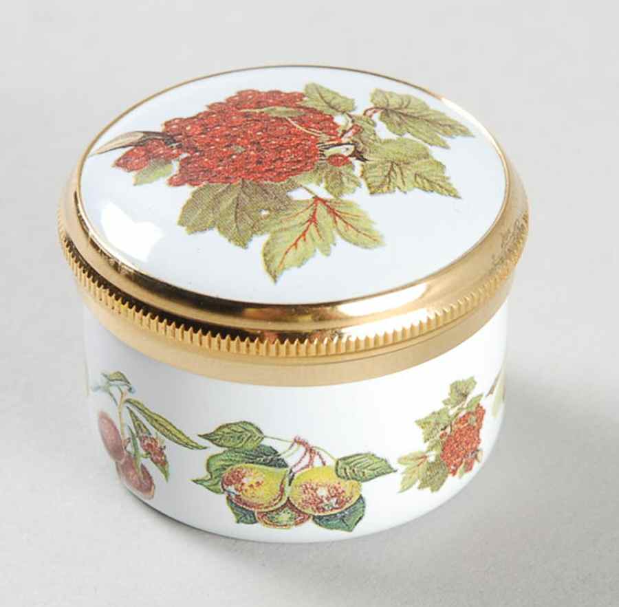 Pomona 1" Round Enamel Box & Lid by Portmeirion-1