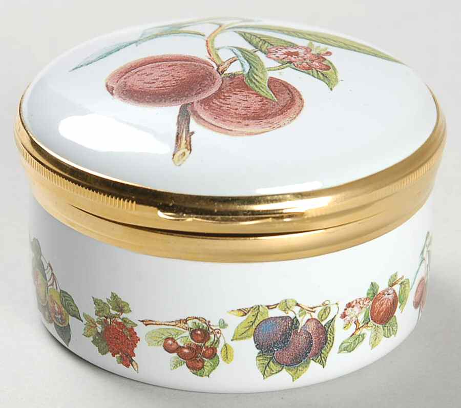 Pomona 2" Round Enamel Box W/Hinged Lid by Portmeirion-1