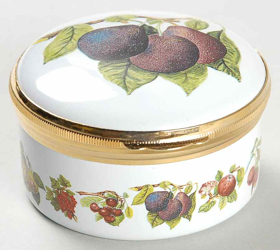 Pomona 2" Round Enamel Box W/Hinged Lid by Portmeirion-1