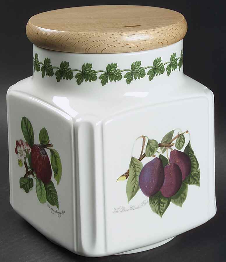 Pomona Medium Square Canister & Wood Lid by Portmeirion-1