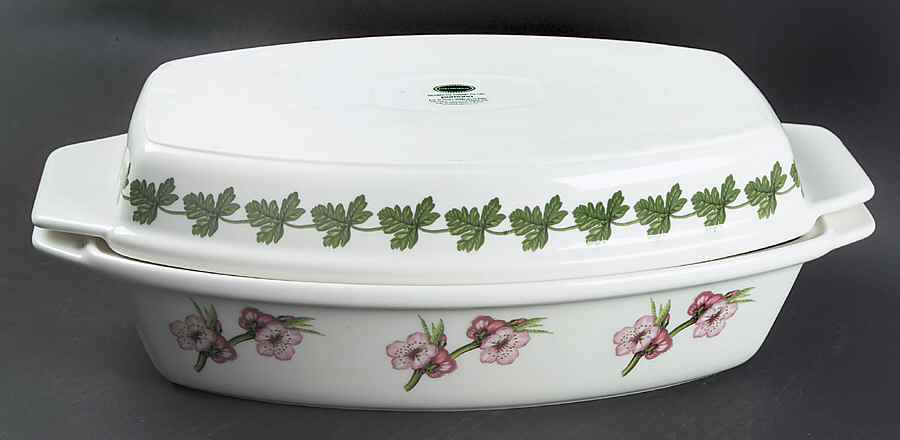 Pomona 13" Handled Oval Deep Baker with Lid by Portmeirion-1