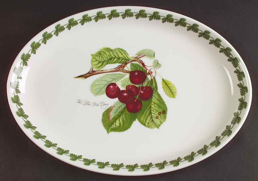 Pomona 13" Oval Steak Platter with Laurel Border by Portmeirion-1