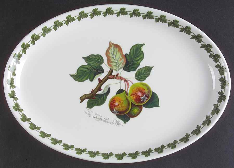 Pomona 13" Oval Steak Platter with Laurel Border by Portmeirion-1