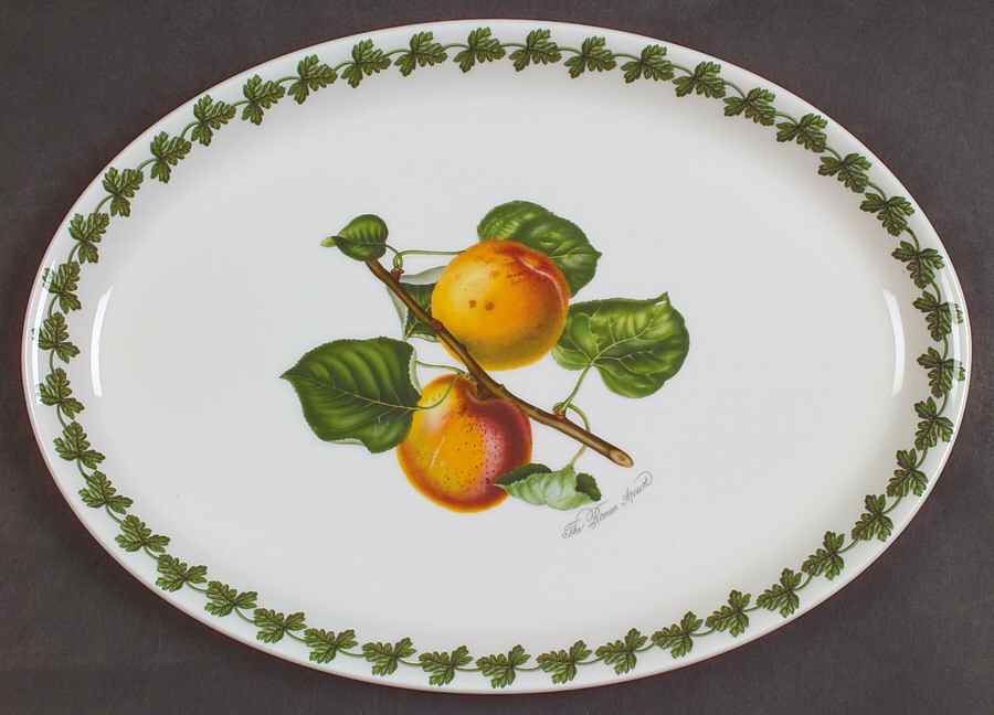 Pomona 13" Oval Steak Platter with Laurel Border by Portmeirion-1
