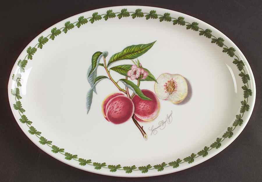 Pomona 13" Oval Steak Platter with Laurel Border by Portmeirion-1