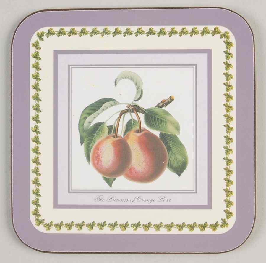 Pomona Square Coaster w/Corkback & Purple Border by Portmeirion-1