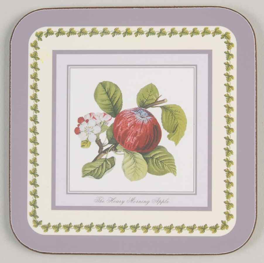 Pomona Square Coaster w/Corkback & Purple Border by Portmeirion-1