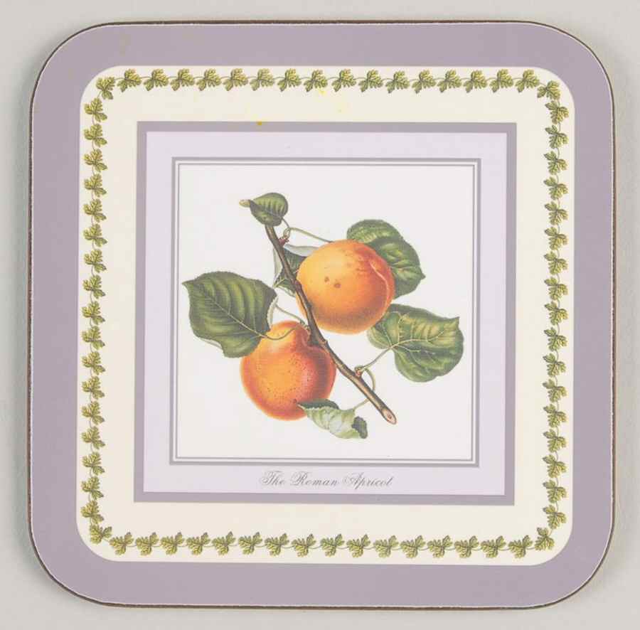 Pomona Square Coaster w/Corkback & Purple Border by Portmeirion-1