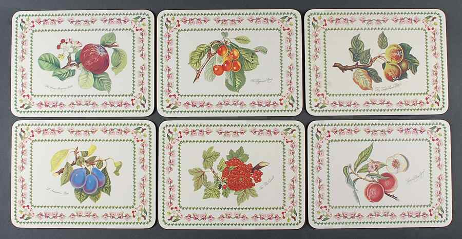 Pomona (Set of 6 Motif) Corkboard Placemats by Portmeirion-1