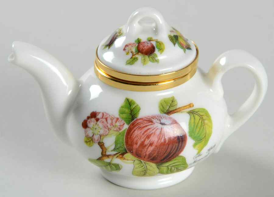 Pomona Tea Pot Miniature Box with Hinged Lid by Portmeirion-1
