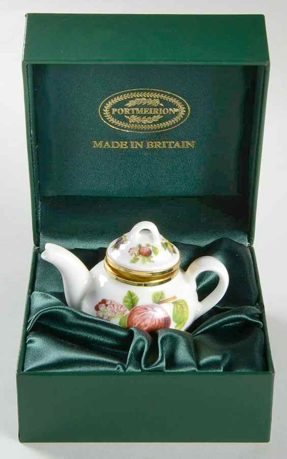 Pomona Tea Pot Miniature Box with Hinged Lid & Case by Portmeirion-1