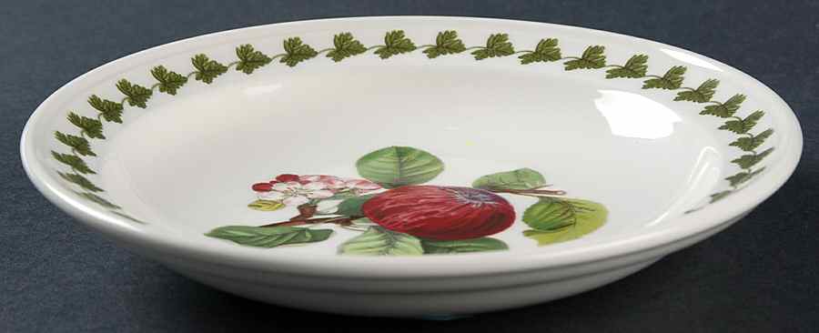 Pomona Shallow Rim Fruit/Dessert Bowl W/Border Design by Portmeirion-1