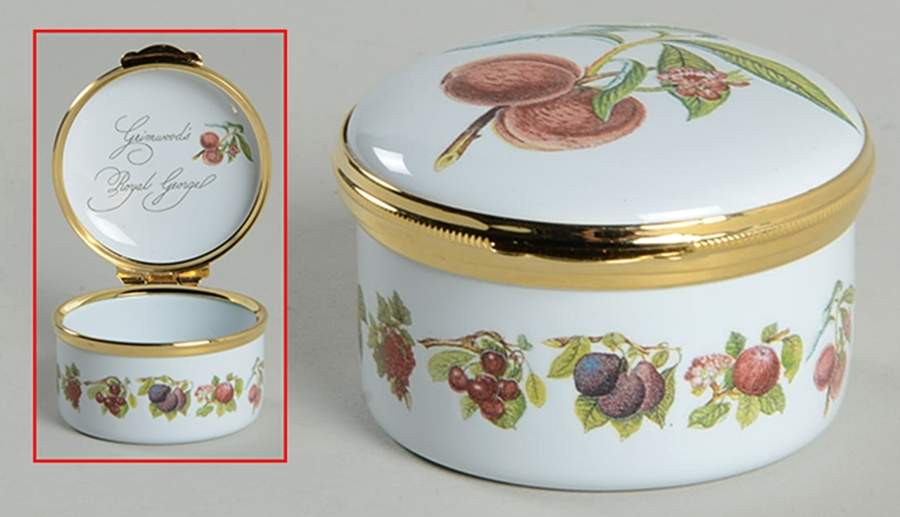 Pomona 1.5" Round Enamel Box W/Hinged Lid by Portmeirion-1