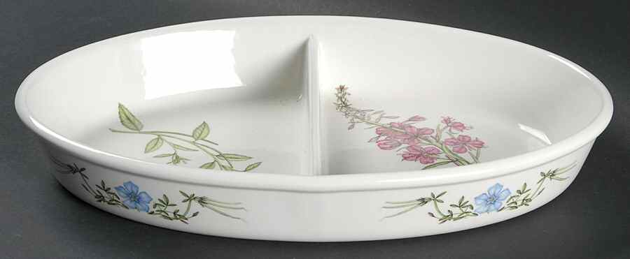 The Queen's Hidden Garden 11" Oval Divided Vegetable Bowl by Portmeirion-1