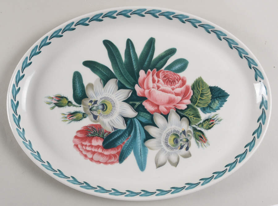 Rose & Passion Flower 14" Oval Serving Platter by Portmeirion-1