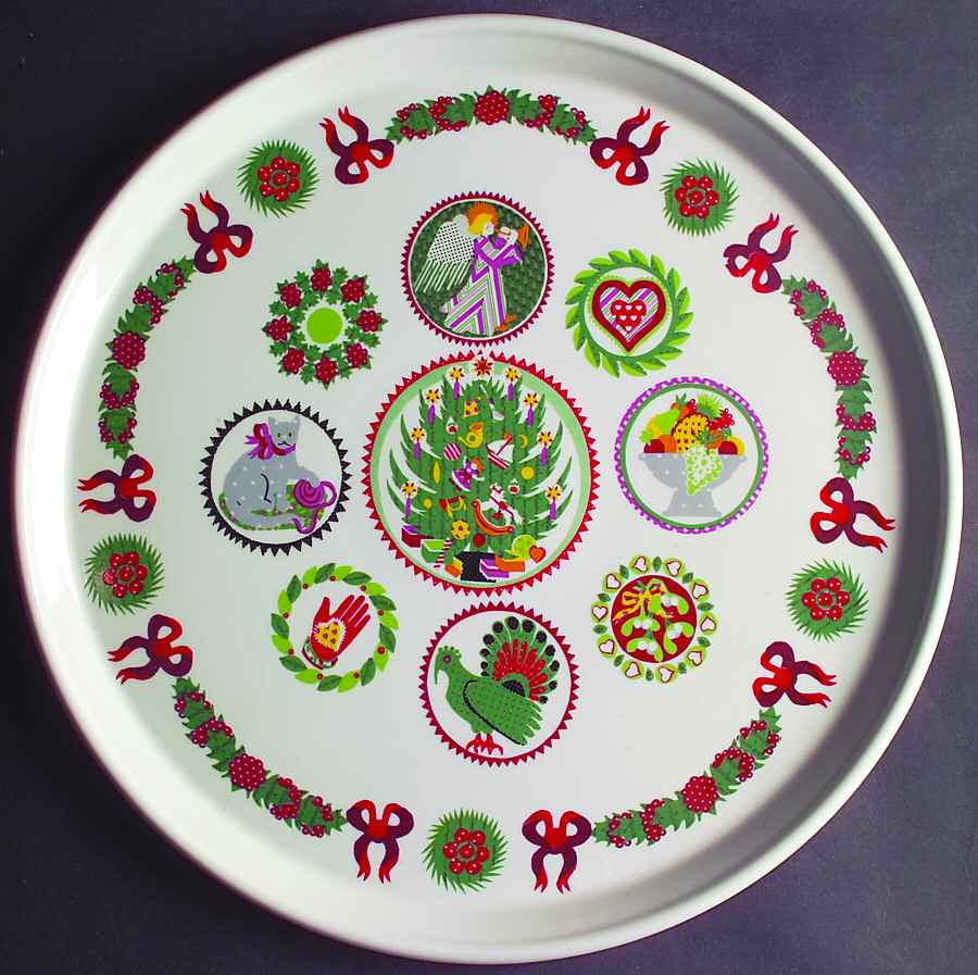 Spirit of Christmas 12" Pizza/Cheese/Cake Plate by Portmeirion-1