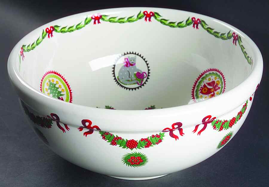 Spirit of Christmas 11" Large Salad Serving Bowl by Portmeirion-1