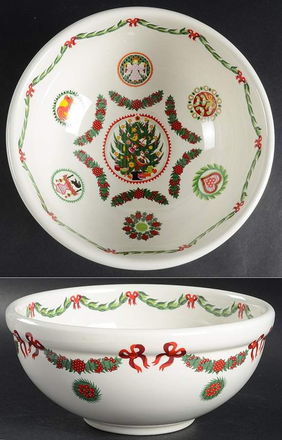 Spirit of Christmas 9" Salad Serving Bowl by Portmeirion-1