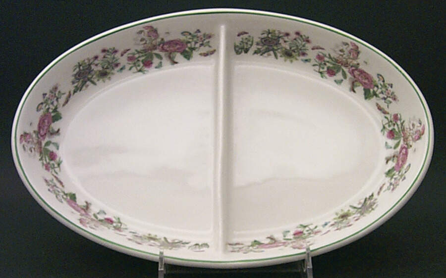 Summer Garland 11" Oval Divided Vegetable Bowl by Portmeirion-1