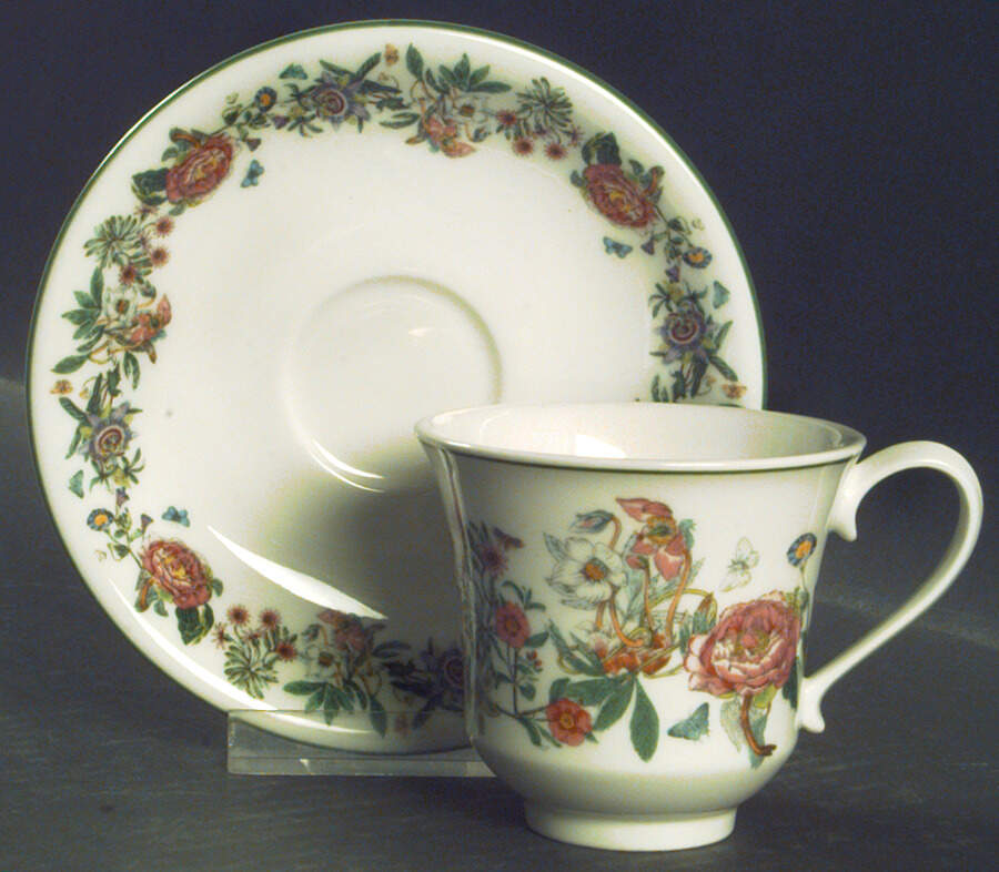 Summer Garland Footed Demitasse Cup & Saucer Set by Portmeirion-1