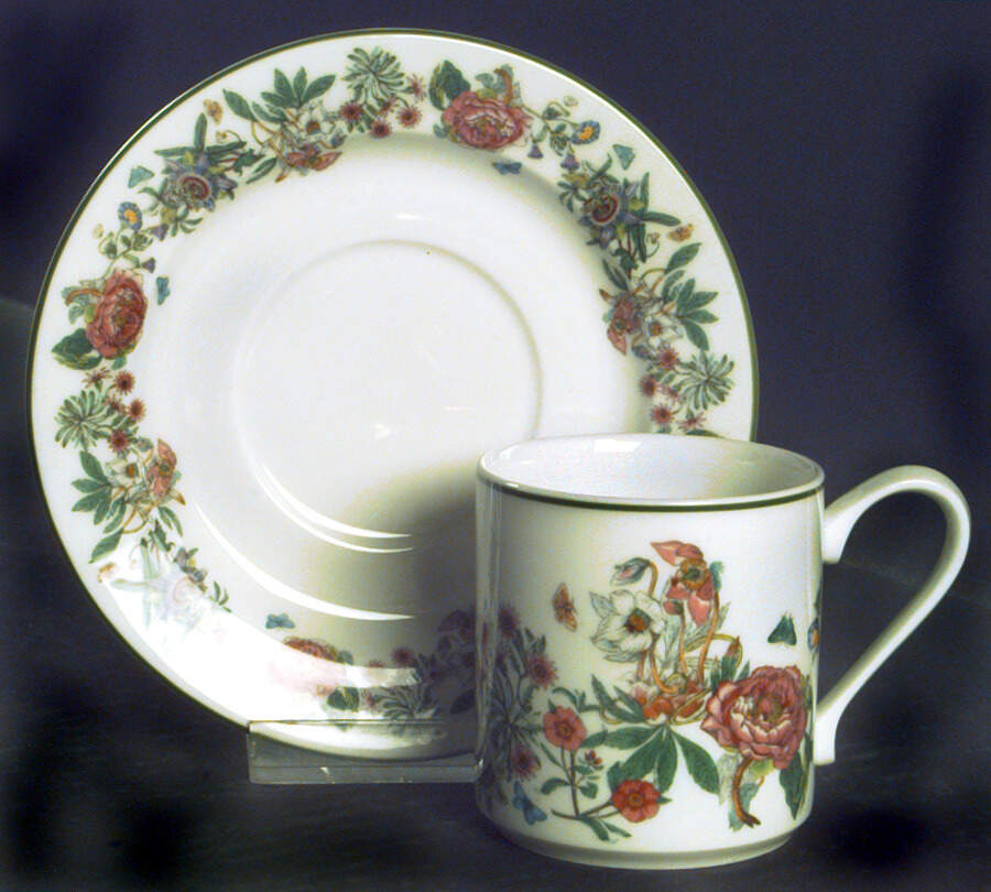 Summer Garland Can Shape Demitasse Cup and Saucer Set by Portmeirion-1