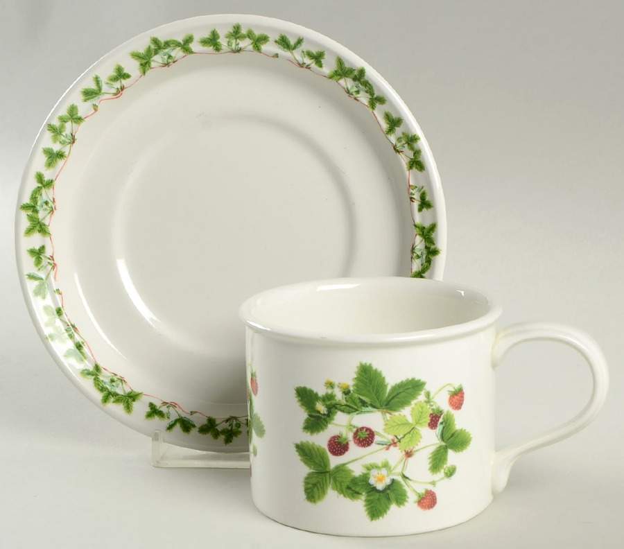 Summer Strawberries Flat Cup & Saucer Set by Portmeirion-1