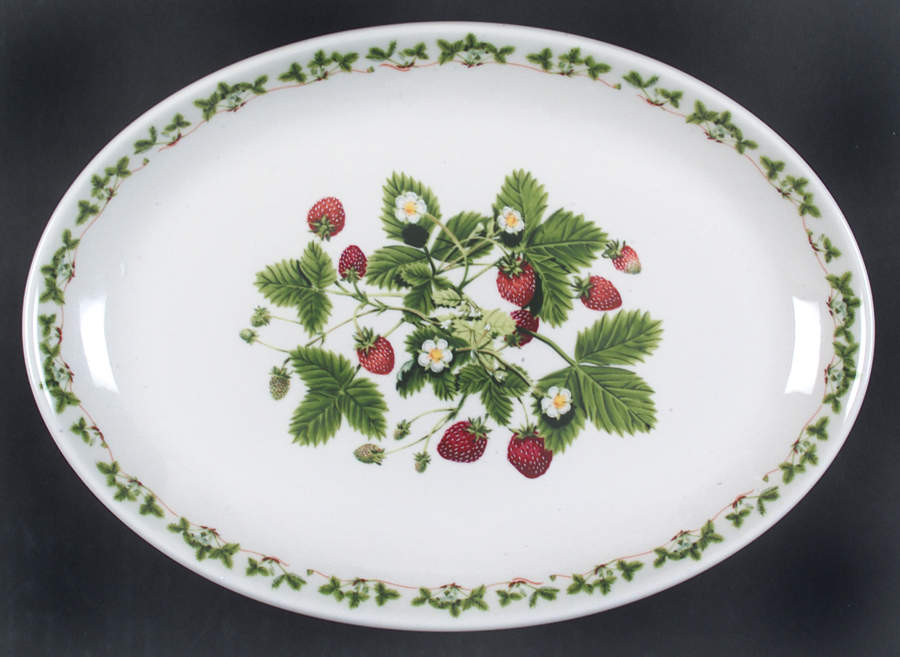 Summer Strawberries 10" Oval Steak Platter by Portmeirion-1