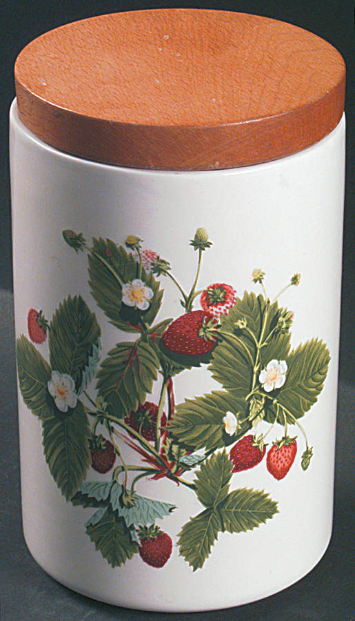 Summer Strawberries Large Canister & Wood Lid by Portmeirion-1