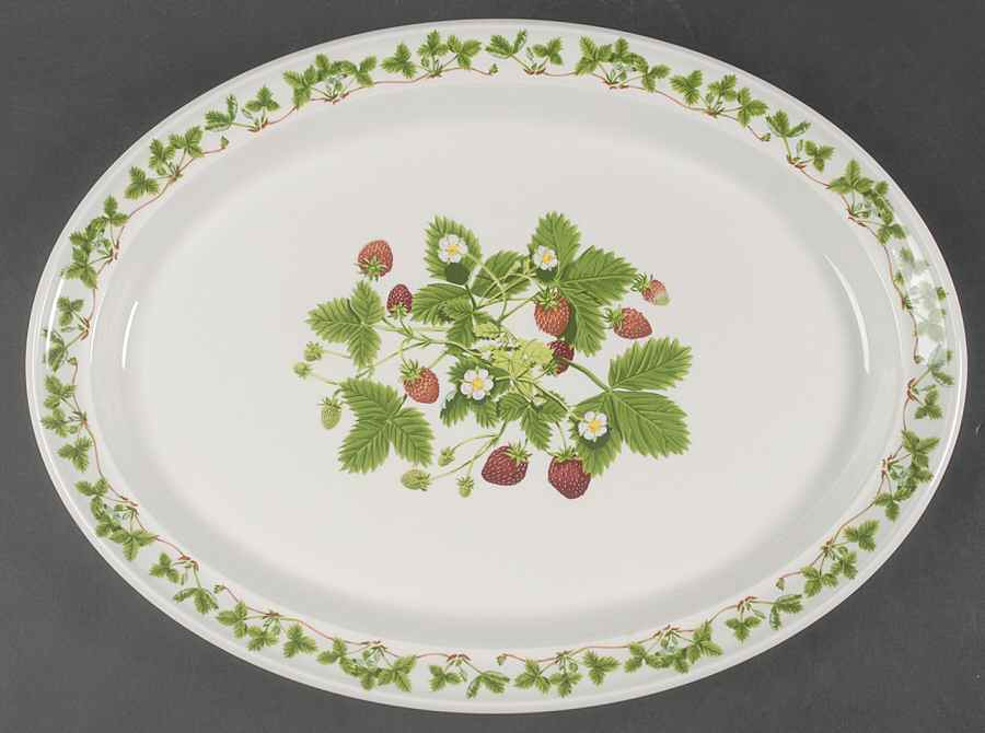 Summer Strawberries 15" Oval Serving Platter by Portmeirion-1